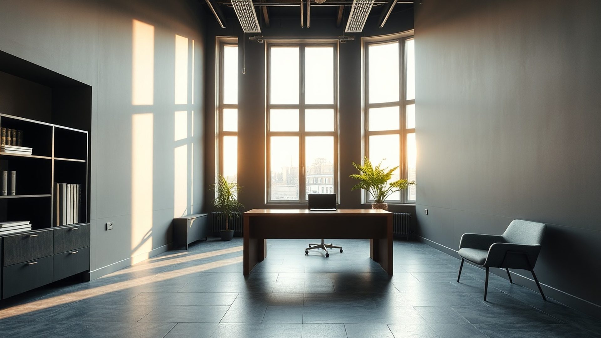 Wnętrze wrocławskiego biura Nowego Atelier — stonowana, poufna przestrzeń doradcza